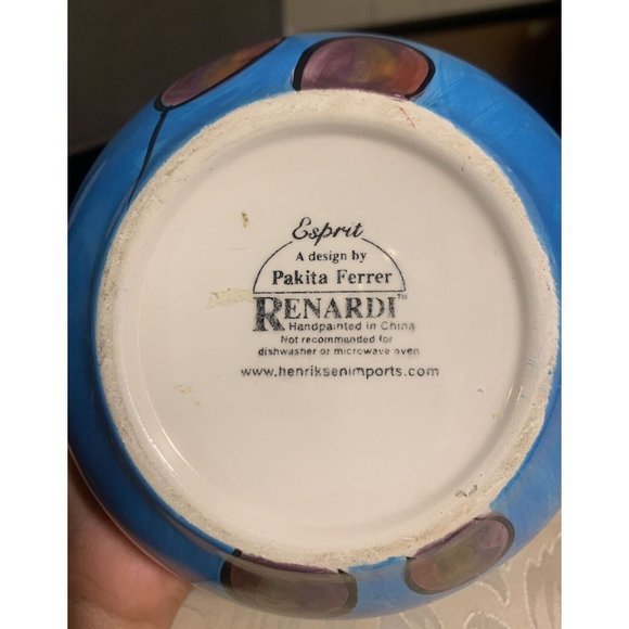 Renardi Cherry Print Espirt Designed By Pakita Ferrer‎ Blue Teapot - Picture 4 of 5